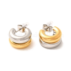 Двухцветные серьги-гвоздики из нержавеющей стали 304&nbsp;EJEW-F355-05GP-05