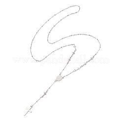 Четки с подвеской в виде креста из нержавеющей стали 304&nbsp;NJEW-JN05416