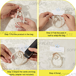 100 шт. 5-цветная складная бумажная карточка с принтом короны и 100 шт. целлофановых пакетов opp&nbsp;CDIS-SP0001-30