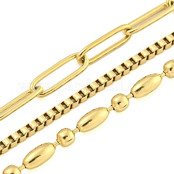 Многослойные ожерелья из нержавеющей стали 304 с ионным покрытием (IP)&nbsp;LS-NJEW-S426-04G