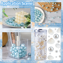 140 шт. 3 стиля АБС пластик имитация жемчуга круглые бусины&nbsp;KY-SP0001-64