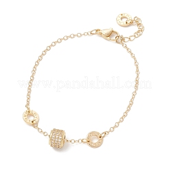 Браслеты из латунных бусин кубического циркония&nbsp;BJEW-JB13051