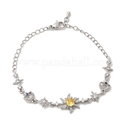 Латунь микро проложить кубического циркония браслеты ссылку&nbsp;BJEW-H639-06P