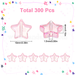 300шт экологически чистые прозрачные акриловые бусины&nbsp;OACR-SC0001-68A