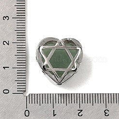 Латунные многорядные звенья из натурального зеленого авантюрина в форме сердца&nbsp;G-B149-13P-02