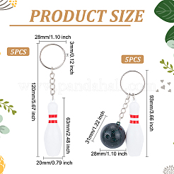 10 шт. 2 стиля боулинг и кегля для боулинга брелок из АБС-пластика подвеска&nbsp;KEYC-OC0001-43