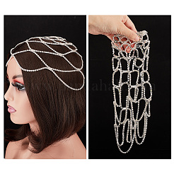 Кепка из сетки со стразами&nbsp;AJEW-WH0413-82C