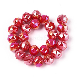 Нити из непрозрачных круглых бусин из стекла с цветным покрытием ab&nbsp;EGLA-T029-8mm-12A-04