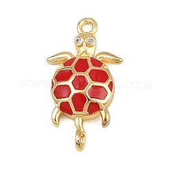 Подвески-коннекторы в виде морских черепах из латуни с эмалью&nbsp;KK-I352-37G