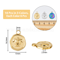 18шт 3 цвета ионное покрытие (IP) 304 нержавеющая сталь подвески наборы&nbsp;STAS-DC0014-12