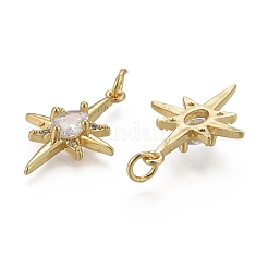 Латунные микропаве прозрачные подвески с фианитом&nbsp;KK-F821-24G