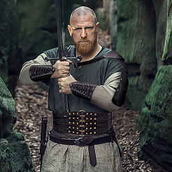 Регулируемый ножны из искусственной кожи в средневековом стиле с железным ограждением&nbsp;AJEW-OC0005-09