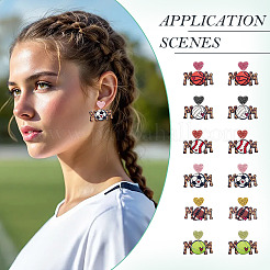 6 пара двухцветных акриловых сережек-гвоздиков&nbsp;EJEW-TA0001-55