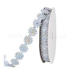 Блестящая полиэстеровая цветочная кружевная лента для отделки&nbsp;OCOR-WH0105-095B