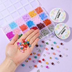 Наборы для самостоятельного изготовления браслетов из круглых стеклянных бусин&nbsp;DIY-YW0012-08