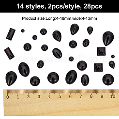 28 шт. 14 стиля кабошонов из натуральных и синтетических смешанных драгоценных камней&nbsp;G-HY0001-59