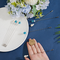 8 шт. брошь-булавки из синтетической бирюзы и латуни двух цветов&nbsp;JEWB-DR00023