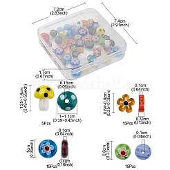 50шт 4 стиля ручной работы бусины лэмпворк&nbsp;LAMP-FS0001-06
