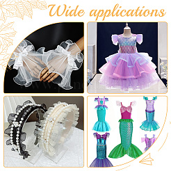 Кружевная отделка из полиэстера и органзы с оборками и складками&nbsp;OCOR-WH0070-15D