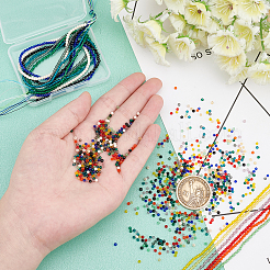 12 нитка 12 цвета прозрачные стеклянные бусины нити&nbsp;GLAA-PH0001-89