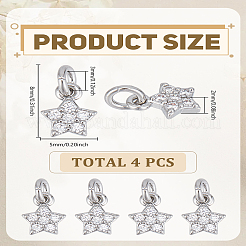4 шт. латунные подвески с микропаве из кубического циркония класса ААА&nbsp;ZIRC-LP0001-24