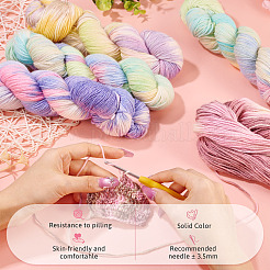 1 моток пряжи 80% шерсть 20% акрил радужного сегментного крашения&nbsp;OCOR-TA0003-02D