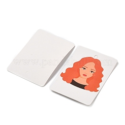 112 шт. прямоугольник с рисунком девушки из бумаги для демонстрации сережек&nbsp;DIY-PH0013-45