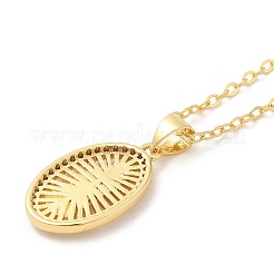 Колье с подвесками из латуни с микропаве и кубическим цирконием&nbsp;LS-NJEW-I125-01D