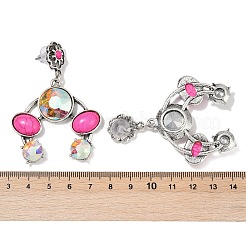 Серьги-гвоздики из сплава синтетической бирюзы&nbsp;LS-EJEW-U053-08AS