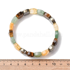 Браслеты-растяжки из овальных бусин натурального пирита&nbsp;BJEW-Z149-05B