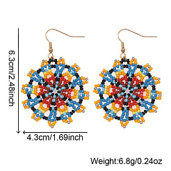 Серьги-подвески из цветочного стекла ручной работы&nbsp;EM8644