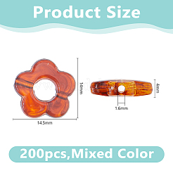 200 шт. прозрачные акриловые бусины градиентного цвета&nbsp;OACR-DC0001-49