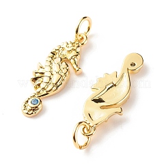 Латунные подвески из голубого циркония с микропаве&nbsp;ZIRC-P094-16G-RS