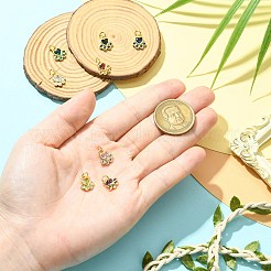 8 шт. 8-цветная латунная подвеска с кубическими цирконами в виде отпечатка лапы&nbsp;KK-CJ0003-87