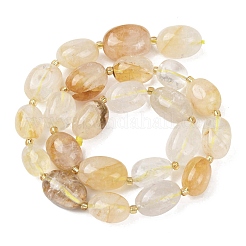 Натуральный желтый гематоидный кварц/золотые целебные кварцевые бусины нити&nbsp;G-G453-D15-01