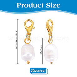 20 шт. овальный натуральный жемчужный кулон украшение&nbsp;HJEW-PH02069