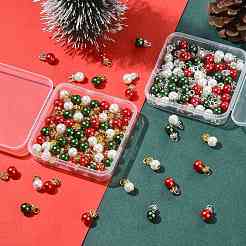 60 шт. 3-цветные рождественские стеклянные жемчужные подвески&nbsp;PALLOY-FS00067