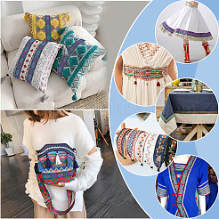 Вышивка полиэстеровой лентой в этническом стиле&nbsp;SRIB-WH0007-02D-WH