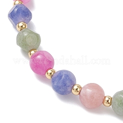 Эластичные браслеты из натуральных флюоритовых бусин для женщин&nbsp;BJEW-JB12242