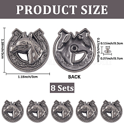 8 пакетик декоративных заклепок из сплава&nbsp;BUTT-CP0001-11