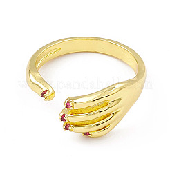 Открытое кольцо-манжета на руку с кубическим цирконием&nbsp;RJEW-P079-06G-04