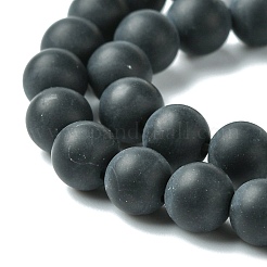 Нити бусин из натурального черного агата&nbsp;LS-G-P088-14-6mm
