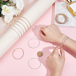 20шт 2 цвета квадратные стразы чашечные браслеты цепи для женщин&nbsp;BJEW-GA0001-22