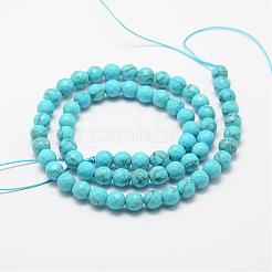 Синтетические нити бирюзового бисера&nbsp;G-G671-6mm