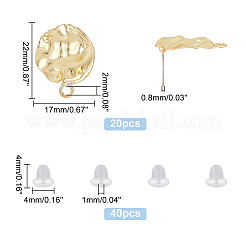 20 шт. фурнитура для сережек-гвоздиков из цинкового сплава&nbsp;FIND-PH0007-97