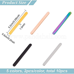 10 шт. 5-х цветные плоские кольцевые заготовки из нержавеющей стали 304&nbsp;FIND-BC0003-42