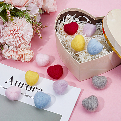 18шт. 6-х цветное шерстяное войлочное украшение в виде сердца ручной работы&nbsp;DIY-NB0014-70