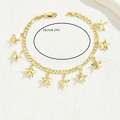 Латунные браслеты-кисточки с подвеской в виде звезды из цепочки Фигаро для женщин&nbsp;EA5744