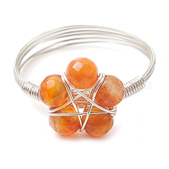 Кольца с натуральным зеленым авантюрином&nbsp;RJEW-TA00158