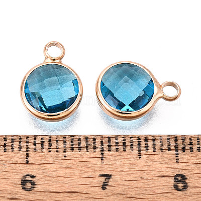 Латунь стекло подвески золотой тон&nbsp;GLAA-ZX008-24B-G-1